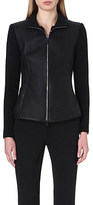 Thumbnail for your product : Armani Collezioni Leather-panelled jacket