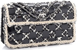 Black and White Tweed Quilted Medium Chanel 19 Flap Gold and Ruthenium Hardware, 2020 (Very Good), Black/White Womens Handbag