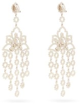 Thumbnail for your product : Etro Lotus Crystal-embellished Clip Earrings - Silver
