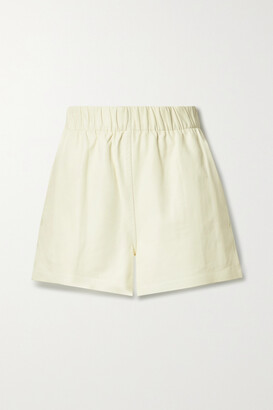 Tibi Leather Shorts - Cream
