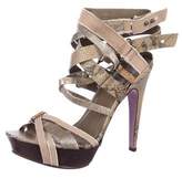 Thumbnail for your product : Herve Leger Embossed Platform Sandals