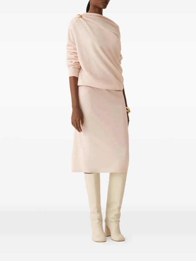 Fabiana Filippi Draped Button-Detail Midi Dress
