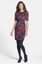 Thumbnail for your product : Taylor Dresses Floral Print Scuba Sheath Dress