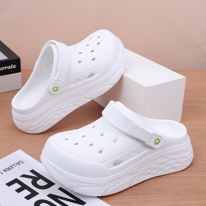 Women & apos;s Soft EVA Summer Slippers round Toe Flat Home Slides Dry Wedges Platform Beach Sandals with Thick Bottom for Garden Use