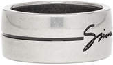 Thumbnail for your product : Givenchy Silver and Black Signature Logo Ring