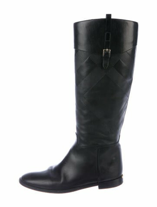 Burberry Leather Riding Boots Black ShopStyle