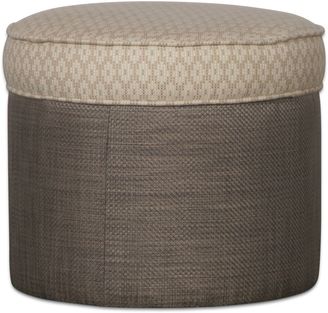 Somers Furniture Cool, Calm, Composed 26-Inch Round Storage Ottoman in Sunbrella® Brown