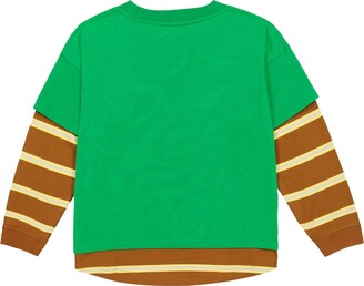 Bape Kids Layered cotton-blend jersey top