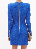 Thumbnail for your product : Balmain Buttoned-shoulder Tweed Mini Dress - Blue