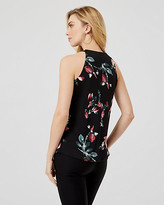 Thumbnail for your product : Le Château Beaded Floral Print Knit Halter Top