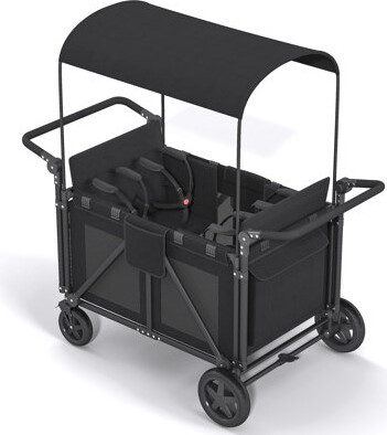 TABU 4 Seater Stroller Wagon,folding Push-pull Stroller Wagon With Convertible Seats, Adjustable Push/pull Handles & Seats, 5-point Harnesses,removable Can