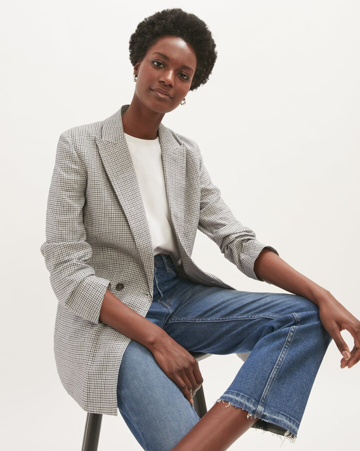 Irish Linen Suit Jigsaw Linen Jacket Jigsaw Womens Brown Striped