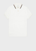Thumbnail for your product : Paul Smith Men's White Polo Shirt With 'Signature Stripe' Tipping