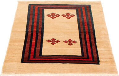 Isabelline Kashkuli Gabbeh Light Khaki Rug 4'5\