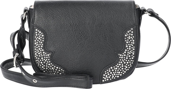 Jessica Simpson Women’s Jessie Faux Leather Crossbody Saddle Bag, Meteorite