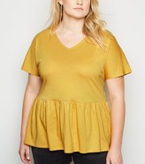 Thumbnail for your product : New Look Curves V Neck Peplum T-Shirt