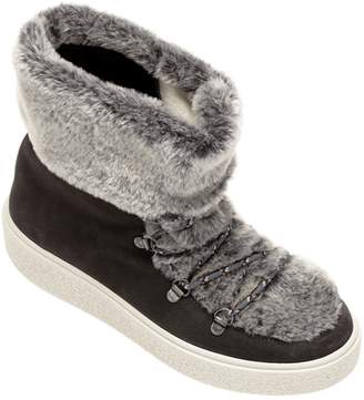 Victoria Faux Fur Ankle Boots - Grey