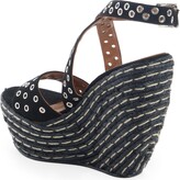 Thumbnail for your product : Alaia Grommet Detail Wedge Espadrille Sandal