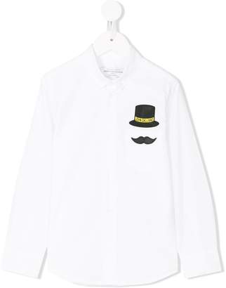 John Galliano logo patch shirt