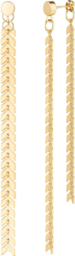 Rejected Hearts Club Elegante Gold Chevron Dangle Earrings