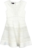 Thumbnail for your product : Truly Me Cap Sleeve Inset Lace Fit & Flare Dress