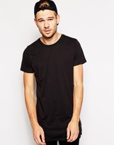 Thumbnail for your product : Selected T-Shirt in Longline With Zips