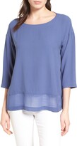 Thumbnail for your product : Eileen Fisher Sheer Hem Silk Top