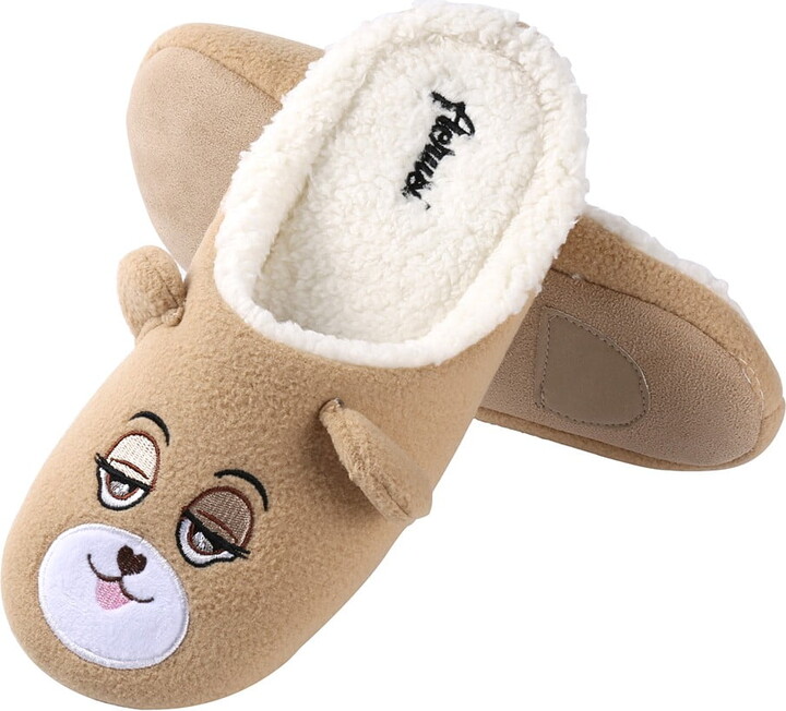 Women's Soft Cozy Slip-On Plush Luxury Home Warm Cute Bear Slippers