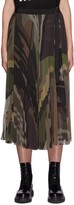 Thumbnail for your product : Sacai x KAWS Belted Camouflage Print Pleated Chiffon Midi Skirt