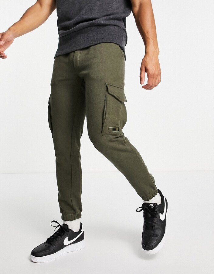 Jack and Jones Core cargo sweatpants in green - ShopStyle