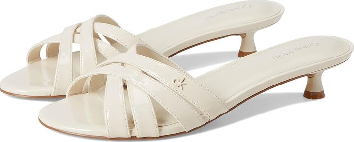 Calvin Klein Gabbie Women's Wedge Shoes Ivory Patent : 8 M, Faux Leather