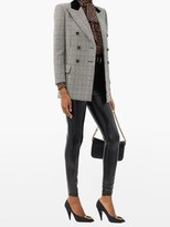 Thumbnail for your product : Saint Laurent Double-breasted Prince Of Wales-check Wool Blazer - Grey White