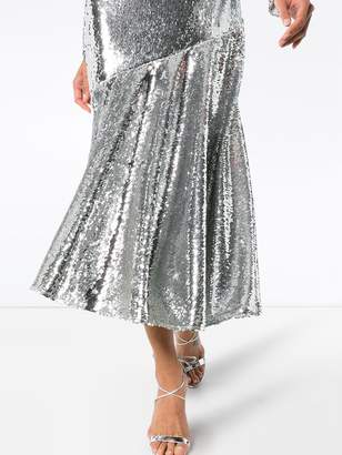 Racil Racil Sequin Embellished Silk Blend Midi Dress