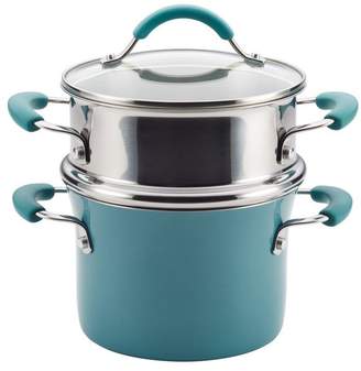Rachael Ray Rachel Ray Cucina Agave Blue Hard Enamel 3 Quart Multi-Pot with Steamer Insert