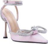 Thumbnail for your product : MACH & MACH Glitter Double Crystal Bow Pointed Toe Pump