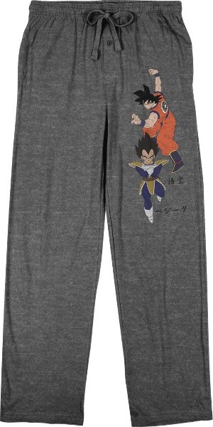 Dragon Ball Z DragonBallZGoku&VegetaAdultGrayHeatherQuickTurnSleepPajamaPants-XS