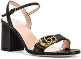 Thumbnail for your product : Gucci Leather Mid Heel Sandals in Black | FWRD