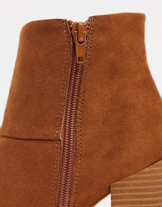 ASOS DESIGN Recite heeled ankle boots in tan