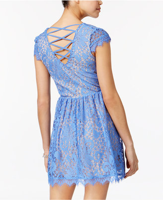 Speechless Juniors' Lace Fit & Flare Dress