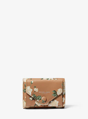 Michael Kors Collection Floral Calf Leather Small Pocket Wallet