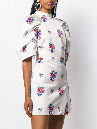 MSGM floral print puff sleeve dress