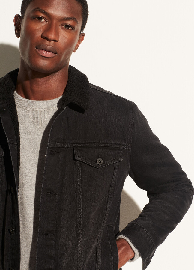 black denim sherpa jacket
