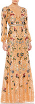 Thumbnail for your product : Mac Duggal Floral Sequin Long-Sleeve Gown