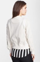 Thumbnail for your product : Bebe Faux Leather Perforated Bomber Jacket