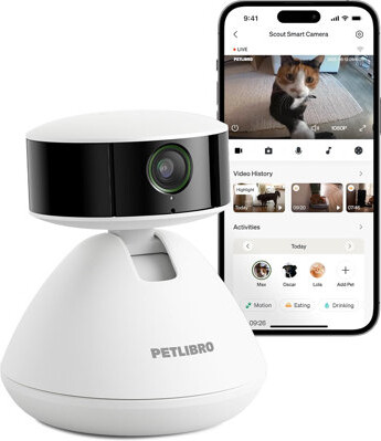 Petlibro Ai-powered Pet Camera Indoor With Phone App For Multi-pet Recognition, Activity Tracking&smart Summaries Dog Camera, 360°view Cat Camera With
