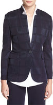 Thumbnail for your product : Misook Textured Square One-Button Jacket, Navy, Petite