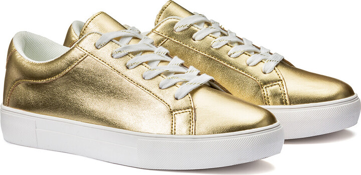 La Redoute Collections Plus Wide Fit Metallic Trainers ShopStyle