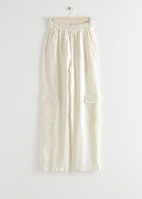 And other stories Wide Utility Pocket Linen Trousers