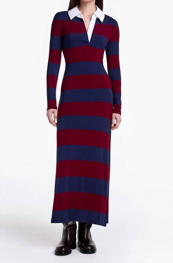 Smythe Polo Midi Dress In Wine