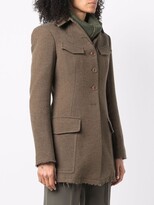 Thumbnail for your product : Sportmax Frayed-Edge Single-Breasted Coat